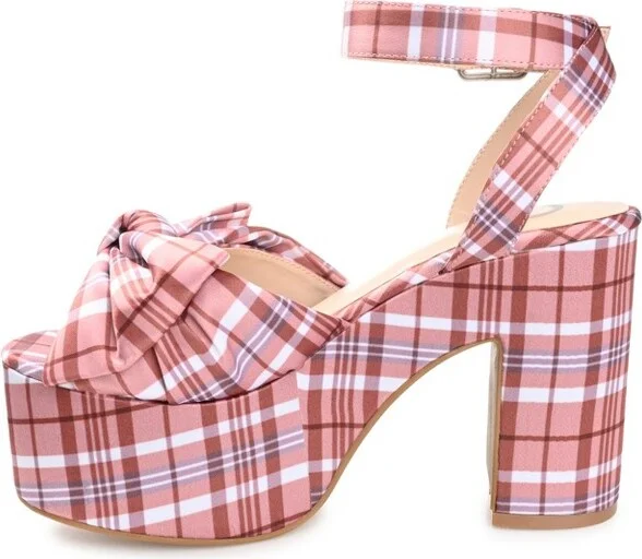 Journee Collection Women's Zenni Bow Detail Platform Sandals Beige - Image 7