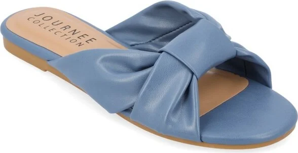 Journee Collection Women's Zetia Slip On Slide Sandals Coral