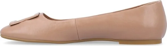 Journee Collection Women's Zimia Ballet Slip On Square Toe Flats Beige - Image 4