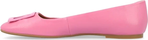 Journee Collection Women's Zimia Ballet Slip On Square Toe Flats Beige - Image 5