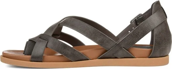 Journee Collection Women's Ziporah Gladiator Flat Sandals Grey - Image 2