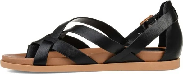 Journee Collection Women's Ziporah Gladiator Flat Sandals Grey - Image 3