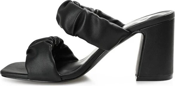 Journee Collection Womens Zoee Open Square Toe Block Heel Sandals Black 9.5 - Image 2