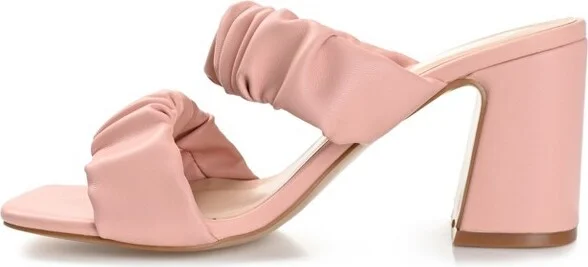 Journee Collection Womens Zoee Open Square Toe Block Heel Sandals Rose 11 - Image 2
