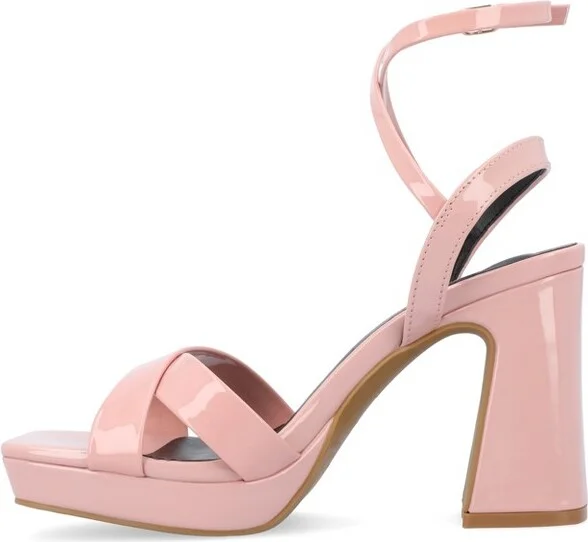 Journee Collection Women's Zorana Mid Heel Platform Sandals Bone - Image 4