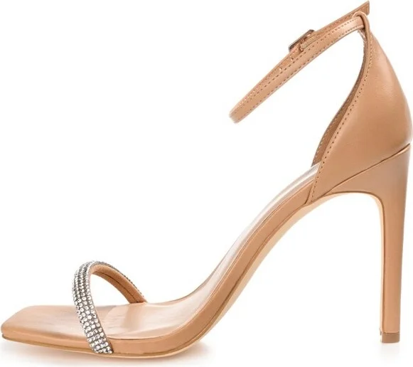 Journee Collection Women's Zoya Open Toe High Stiletto Pumps Mocha - Image 3