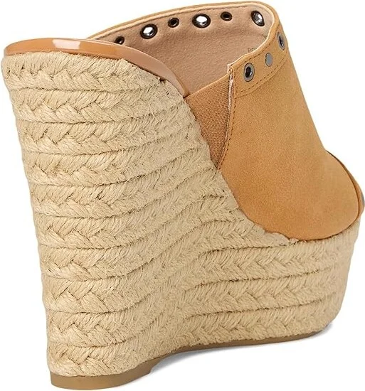 Journee Collection Yari Women's Wedge Shoes Cognac : 8 M, Synthetic - Image 4