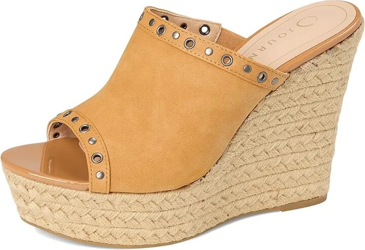 Journee Collection Yari Women's Wedge Shoes Cognac : 8 M, Synthetic - Image 5