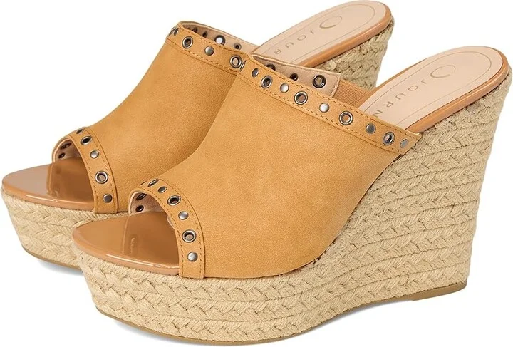 Journee Collection Yari Women's Wedge Shoes Cognac : 8 M, Synthetic