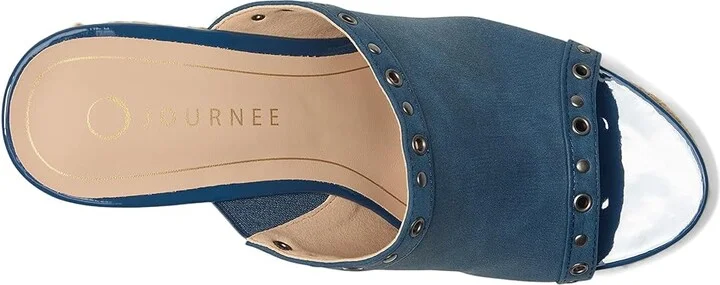 Journee Collection Yari Women's Wedge Shoes Navy : 10 M, Synthetic - Image 2