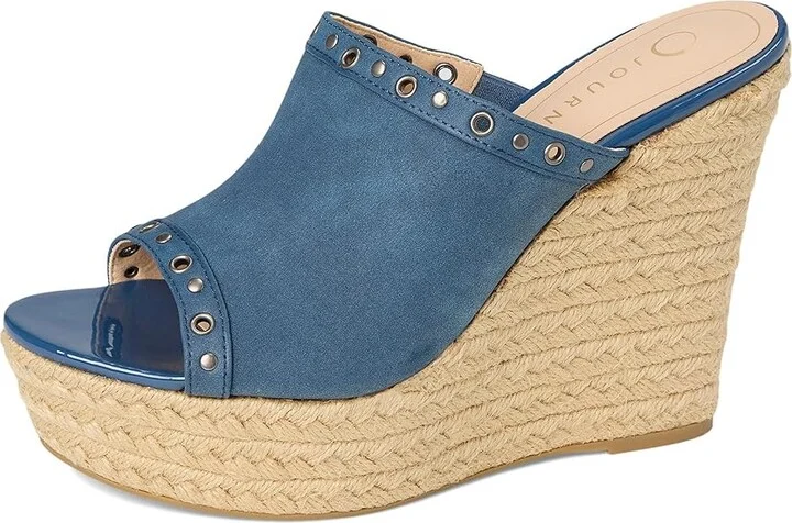 Journee Collection Yari Women's Wedge Shoes Navy : 10 M, Synthetic - Image 5