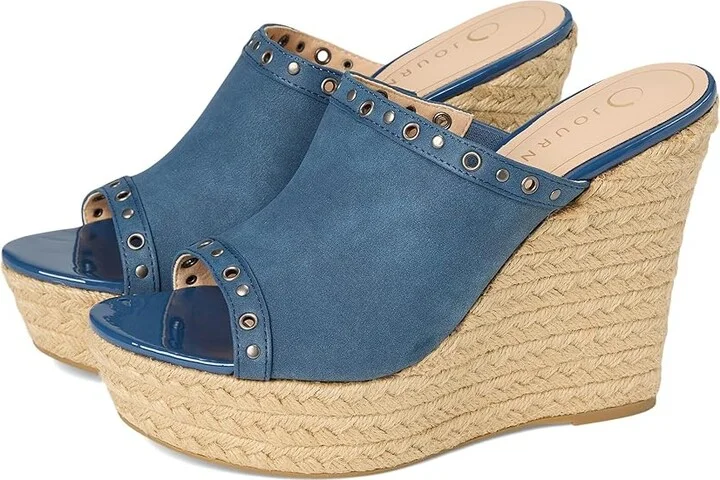 Journee Collection Yari Women's Wedge Shoes Navy : 10 M, Synthetic
