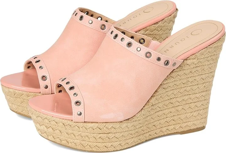 Journee Collection Yari Women's Wedge Shoes Pink : 7.5 M, Synthetic