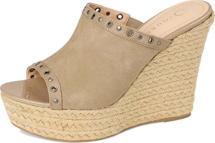 Journee Collection Yari Women's Wedge Shoes Taupe : 6.5 M, Synthetic - Image 5