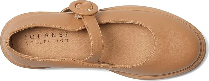 Journee Collection Zarynn Women's Flat Shoes Cognac : 7.5 M, Faux Leather - Image 2