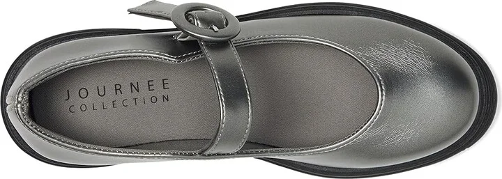 Journee Collection Zarynn Women's Flat Shoes Pewter : 7 M, Faux Leather - Image 2