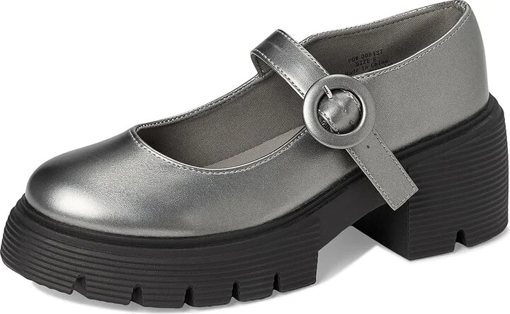 Journee Collection Zarynn Women's Flat Shoes Pewter : 7 M, Faux Leather - Image 5
