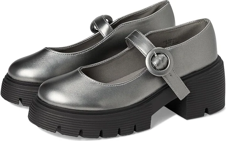 Journee Collection Zarynn Women's Flat Shoes Pewter : 7 M, Faux Leather