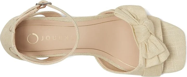 Journee Collection Zevi Women's Dress Sandals Beige : 9.5 M, Textile - Image 2