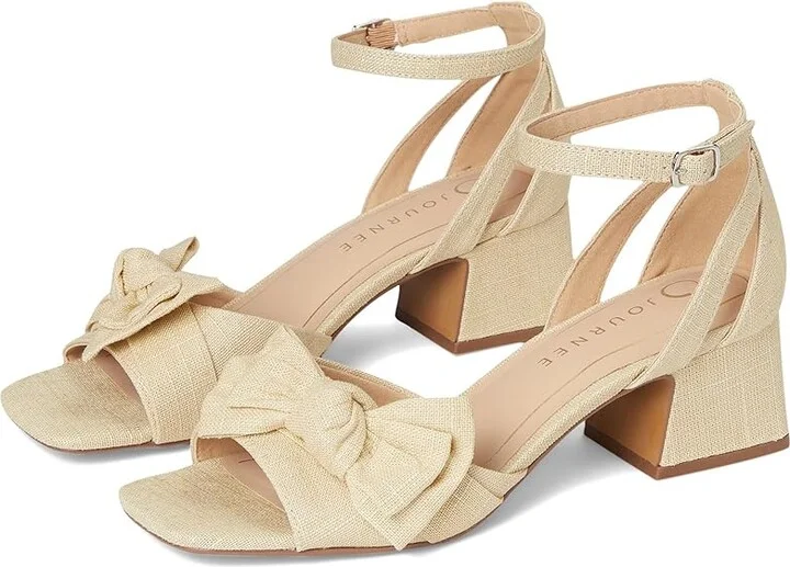 Journee Collection Zevi Women's Dress Sandals Beige : 9.5 M, Textile