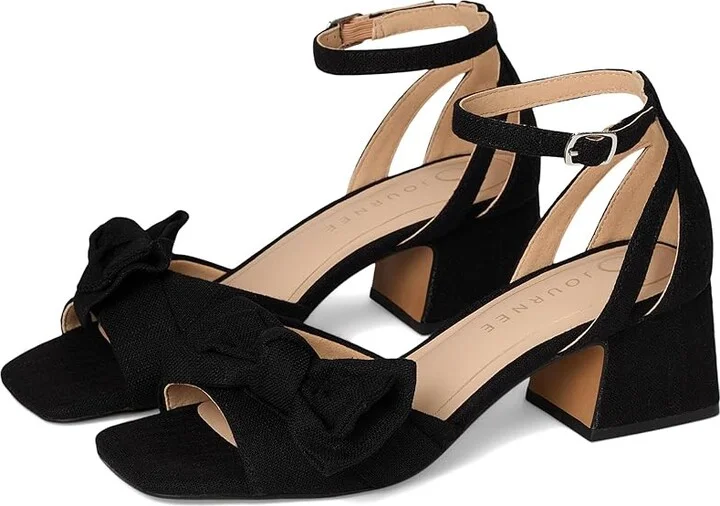 Journee Collection Zevi Women's Dress Sandals Black : 7.5 M, Textile