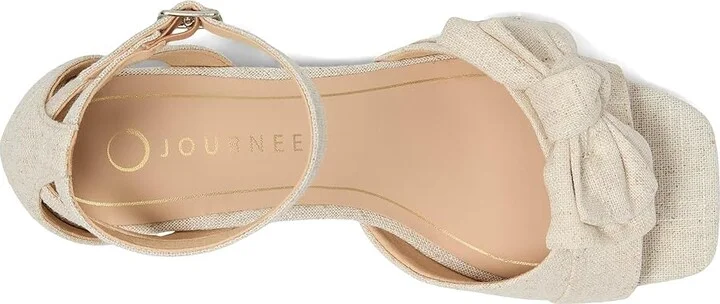 Journee Collection Zevi Women's Dress Sandals Bone : 7.5 W, Textile - Image 2