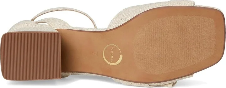 Journee Collection Zevi Women's Dress Sandals Bone : 7.5 W, Textile - Image 3