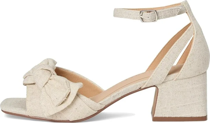 Journee Collection Zevi Women's Dress Sandals Bone : 7.5 W, Textile - Image 6