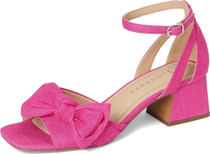 Journee Collection Zevi Women's Dress Sandals Hot Pink : 10 M, Textile - Image 5