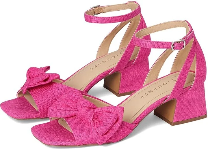 Journee Collection Zevi Women's Dress Sandals Hot Pink : 10 M, Textile