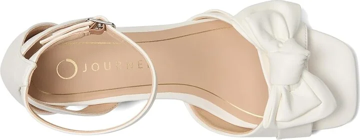 Journee Collection Zevi Women's Dress Sandals White PU : 7.5 M, Textile - Image 2