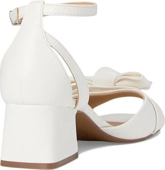 Journee Collection Zevi Women's Dress Sandals White PU : 7.5 M, Textile - Image 4