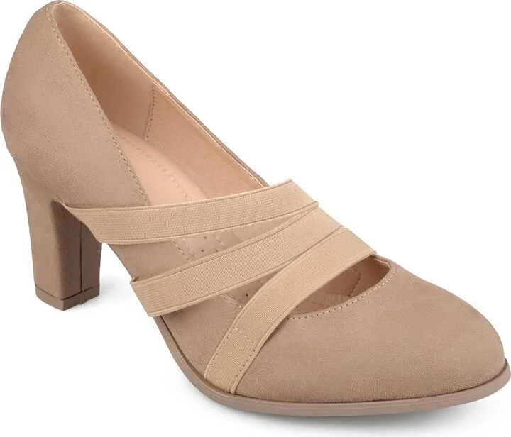 Journee Collectoin Loren Block Heel Pump - Wide Width