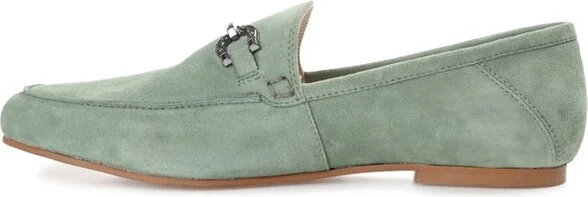Journee Signature Women's Genuine Leather Giia Loafer Round Toe Slip On Flats Sage - Image 2