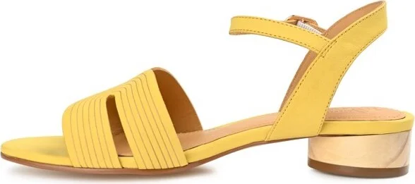 Journee Signature Women's Genuine Leather Starlee Buckle Ankle Strap Sandals Rose - Image 5