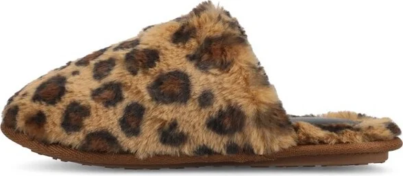 Journee Women' Jayde Soft Pluh Round Toe Cuhioned Scuff Slipper, Leopard S(5-6) - Image 3