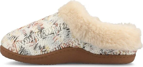 Journee Women's Adiah Soft Cable Knit Round Toe Clog Slippers, Beige XL(11-12) - Image 2