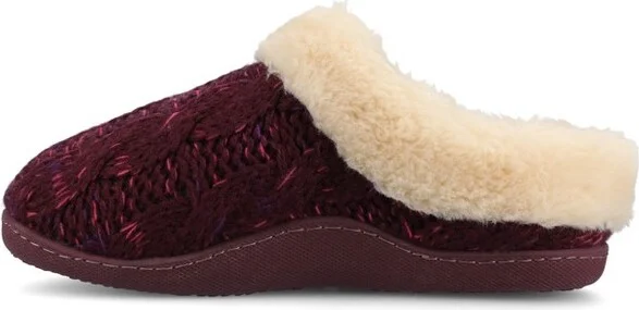 Journee Women's Adiah Soft Cable Knit Round Toe Clog Slippers, Beige XL(11-12) - Image 3