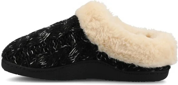Journee Women's Adiah Soft Cable Knit Round Toe Clog Slippers, Beige XL(11-12) - Image 4
