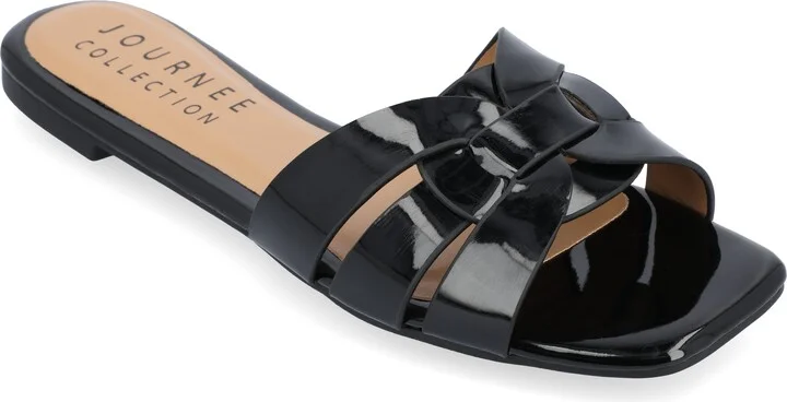Journee Womens Arrina Wide Width Flat Sandals