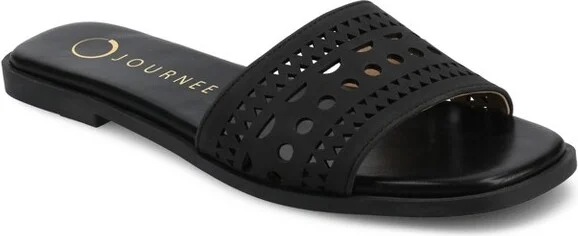 Journee Women's Brodie Flat Sandals, Bone