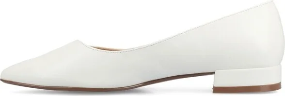 Journee Women's Carmin Medium and Wide Width Dress Flats, White 7W - Image 2