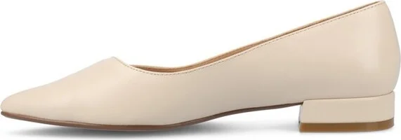 Journee Women's Carmin Medium and Wide Width Dress Flats, White 7W - Image 4