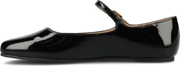 Journee Women's Carrie Medium and Wide Width Dress Flats, Patent/Black 8W - Image 2