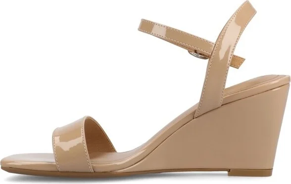 Journee Women's Clayr Wedge Sandals, Patent/Lilac - Image 2