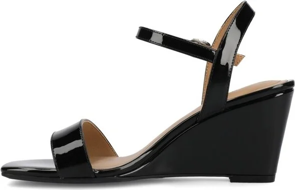 Journee Women's Clayr Wedge Sandals, Patent/Lilac - Image 5