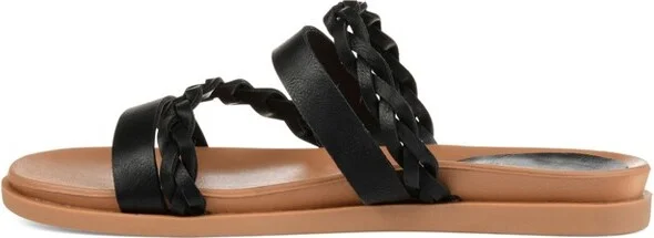 Journee Women's Colette Medium and Wide Width Flat Sandals, Silver - Image 4