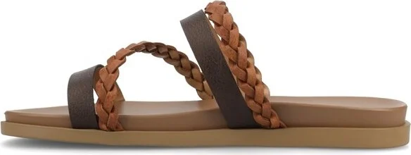 Journee Women's Colette Medium and Wide Width Flat Sandals, Silver - Image 7