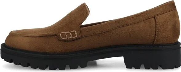 Journee Women's Comfort Systems Erika Medium and Wide Width Loafer, Snake/Brown - Image 4
