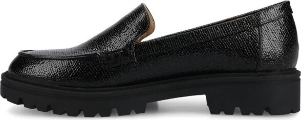 Journee Women's Comfort Systems Erika Medium and Wide Width Loafer, Snake/Brown - Image 8